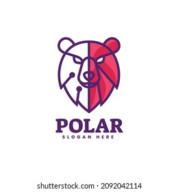 Vektorlogo Illustration Polar Line Art Style.