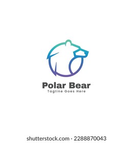 Vector Logo Illustration Polar Line Art Gradient Style.