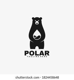 Vector Logo Illustration Polar Negative Space Style.