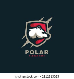 Vector Logo Illustration Polar Simple Mascot Style