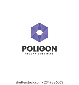 Vector Logo Illustration Poligon Gradient Colorful Style