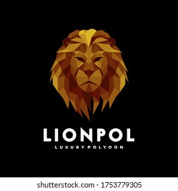 Logotipo vectorial Ilustración Estilo de color gradiente de león de póliza.