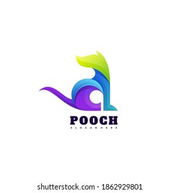 Vector Logo Illustration Pooch Gradient Colorful Style.