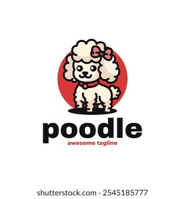 Vector Logo Illustration Poodle Mascot Cartoon Style