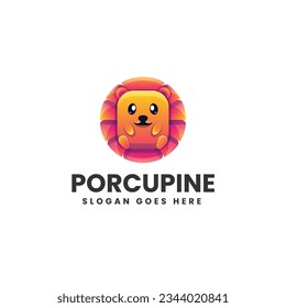 Vector Logo Illustration Porcupine Gradient Colorful Style