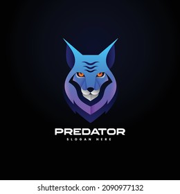 Vector Logo Illustration Predator Gradient Colorful Style.