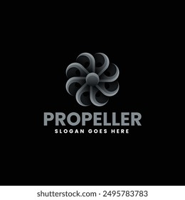 Vektorgrafik Logo Illustration Propeller Gradient Bunte Stil