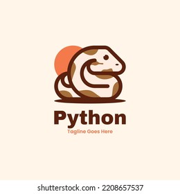Vector Logo Illustration Python Simple Mascot Stock Vector (Royalty ...
