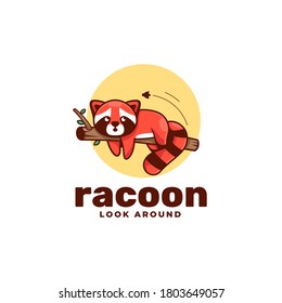 Ilustración Con Logo Vector Ra Coon Simple Mascot Style.