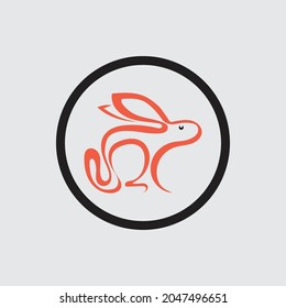 Plantilla de diseño de Conejo de Ilustración con Logotipo Vector