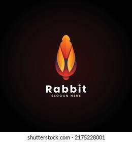 Vector Logo Illustration Rabbit Gradient Colorful Style.