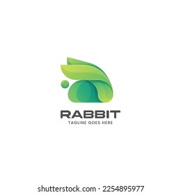 Vector Logo Illustration Rabbit Gradient Colorful Style.