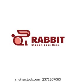Vector Logo Illustration Rabbit Line Art Style