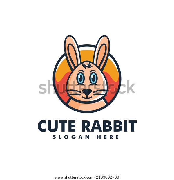 Vector Logo Illustration Rabbit Simple Mascot Stock Vector (Royalty ...