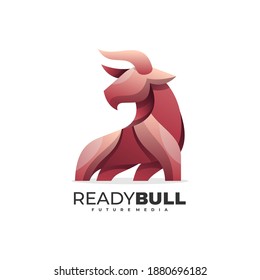 Ilustración del logotipo vectorial Estilo de color gradiente de toros listo para la ilustración.