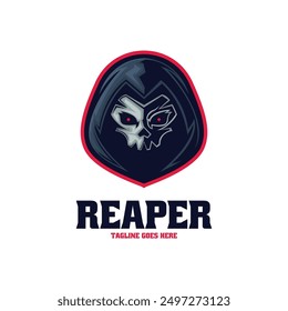 Vector Logo Illustration Reaper E- Sport and Sport Style.