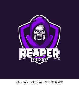 Vector Logo Illustration Reaper E-Sport and Sport Style.
