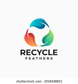 Vector Logo Illustration Recycle Gradient Colorful Style.