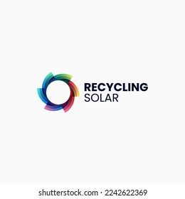 Vector Logo Illustration Recycling Gradient Colorful Style.