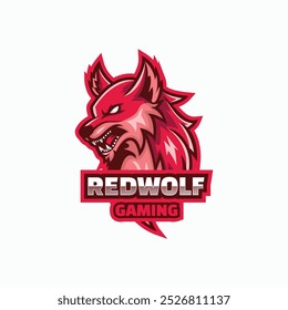 Ilustração de logotipo de vetor Lobo vermelho E- Estilo mascote esporte e esporte