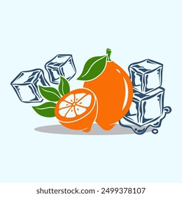 Vektorlogografik eines erfrischenden Zitroneneissymbols.