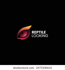 Vector Logo Illustration Reptile Eye Gradient Colorful Style