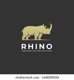 Vector Logo Illustration Rhino Elegant Silhouette Style