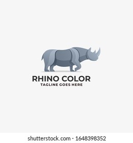 Vector Logo Illustration Rhino Elegant Gradient Colorful Style