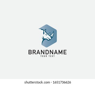 Vector Logo Illustration Rhino Elegant Gradient Colorful Style