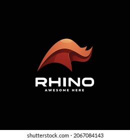 Vector Logo Illustration Rhino Gradient Colorful Style.