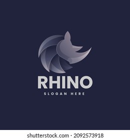 Vector Logo Illustration Rhino Gradient Colorful Style.