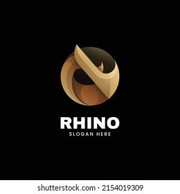 Vector Logo Illustration Rhino Gradient Colorful Style.