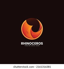 Vector Logo Illustration Rhino Gradient Colorful Style.