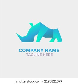 Vector Logo Illustration Rhino Gradient Colorful Style.