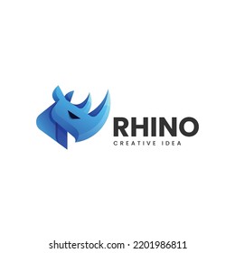 Vector Logo Illustration Rhino Gradient Colorful Style