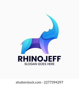 Vector Logo Illustration Rhino Gradient Colorful Style