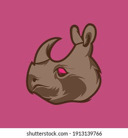 vector logo illustration of a rhino head