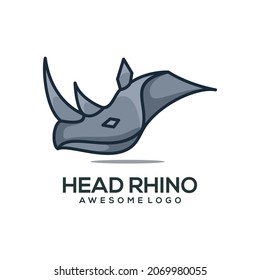 Vektor Logo-Illustration Rhino einfache Maskottchen-Stil