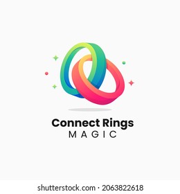 Vector Logo Illustration Rings Gradient Colorful Style.
