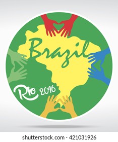 Vector logo illustration of rio 2016 games