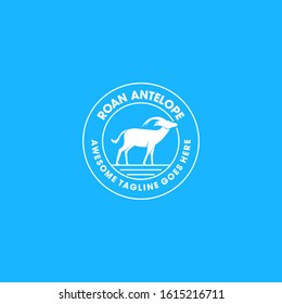 Vector Logo Illustration Roan Antelope Vintage Bade