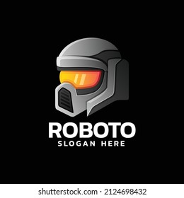 Vector Logo Illustration Robotic Gradient Colorful Style