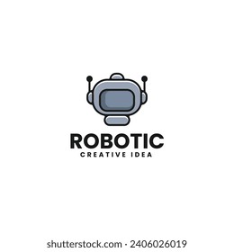 Vector Logo Illustration Robotic simple  mascot Style