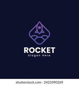 Vector Logo Illustration Rocket Gradient Colorful Style