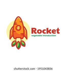 Vector Logo Illustration Rocket Simple Mascot Style.