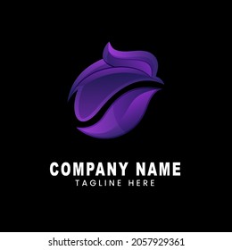 Vector logo illustration rooster gradient colorful style