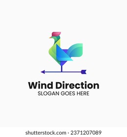 Vector Logo Illustration Rooster Gradient Colorful Style