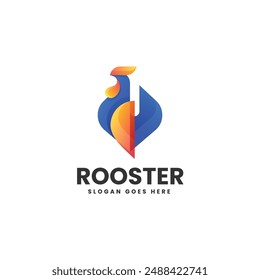 Vector Logo Illustration Rooster Gradient Colorful Style