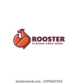 Vector Logo Illustration Rooster Simple Mascot Style