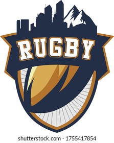 Vector Logo illustration Rugby for emblem and symbol team